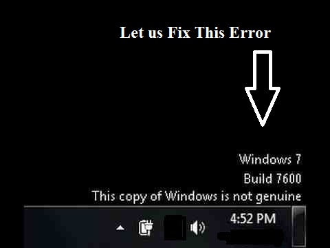 This copy of windows is not genuine error