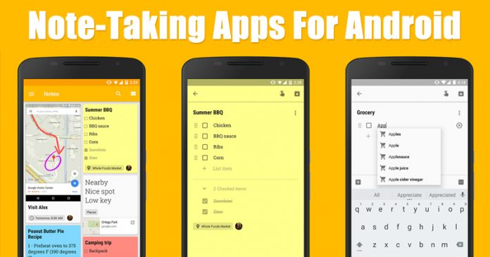 15 Best Note Taking Apps For Android 2020