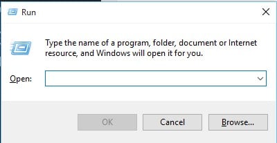 Open RUN Dialog box