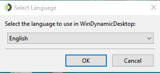 Select the language to use in WinDynamicDesktop