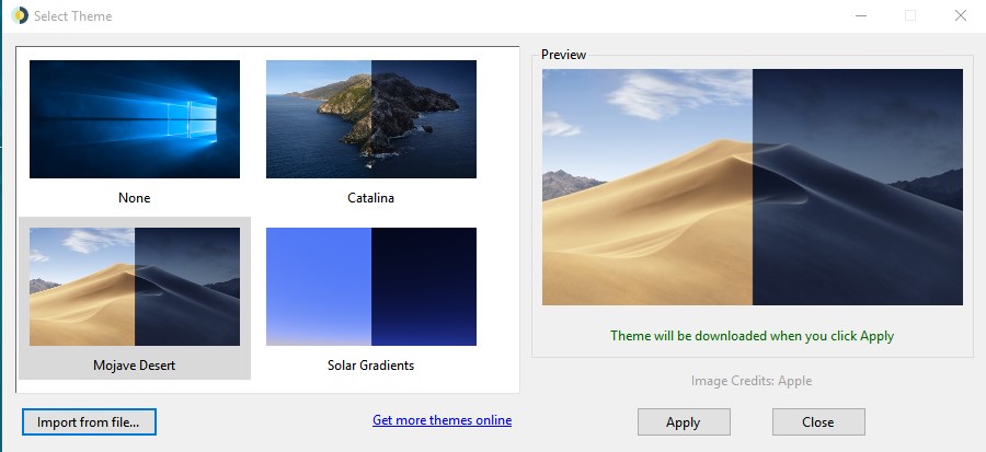 Select the theme and click on 'Apply'