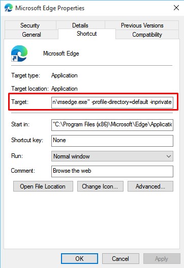 1592779903 30 How To Always Start Microsoft Edge Browser in InPrivate Mode