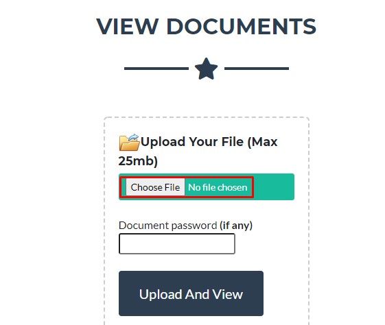 Click on 'Choose file' and browse the file