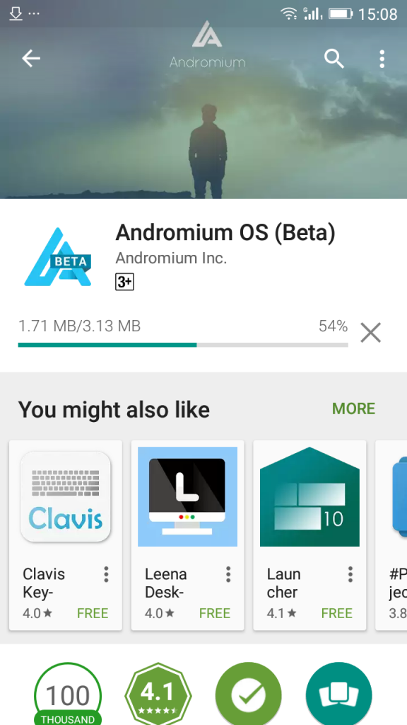 Install the app Andromium OS