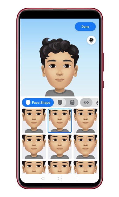 Select the 'Face Shape'