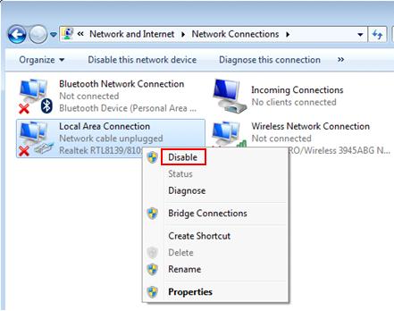 Disable Network Adapters