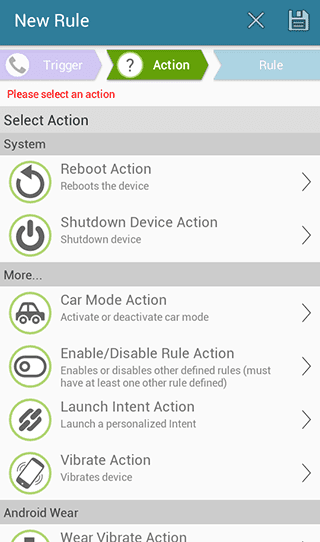 select 'Shutdown Device Action'