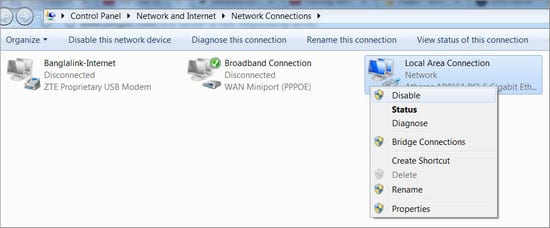 Disable Unused Networks
