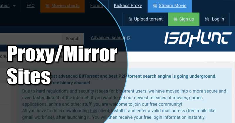 IsoHunt Proxy Sites List 2020 Working Mirror Sites
