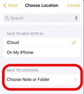 select the 'Save To Location' option