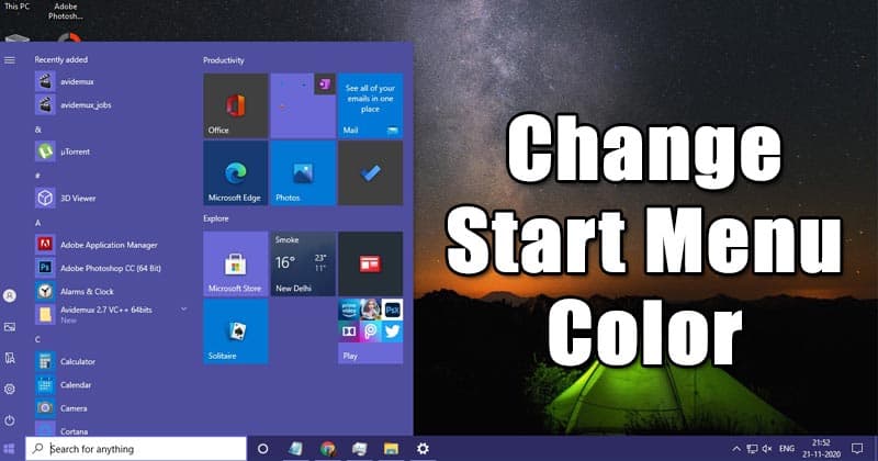 1606034163 How to Change the Color of Start Menu in Windows