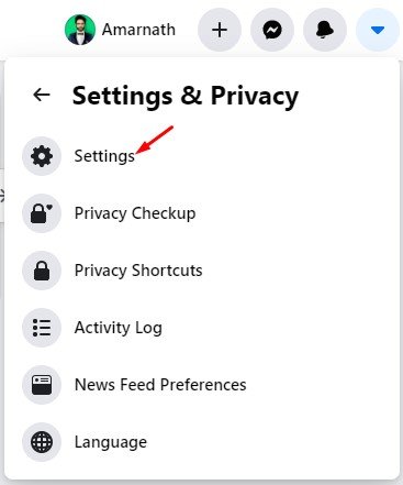 click on the 'Settings' option