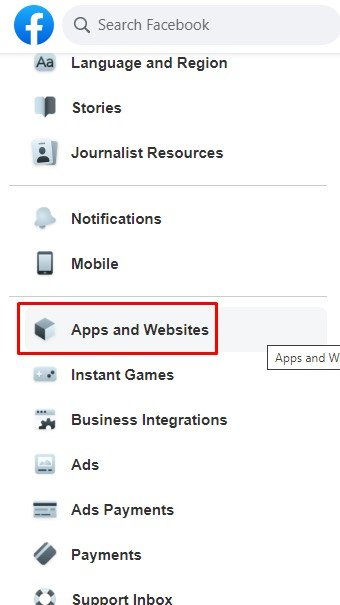 click on the 'Apps and websites' section