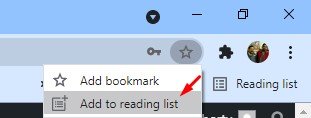 select the 'Add to reading list' option