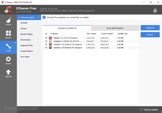 Features of CCleaner