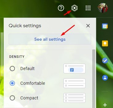 click on 'See all settings'