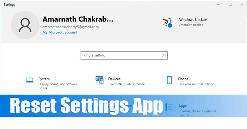 1621923908 How to Reset Settings App in Windows 10 3 Methods