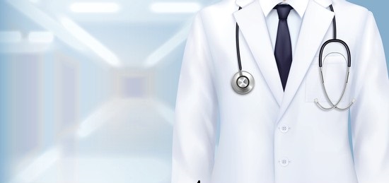 doctor uniform background composition realistic 260nw 1903860574