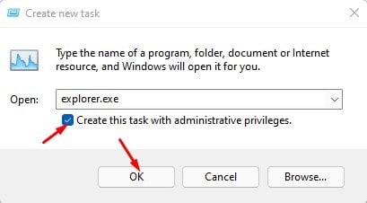 'Create this task with administrative privileges'