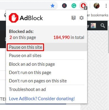 Disable Adblocker from the webpage