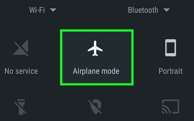 Turn on/off the Airplane Mode