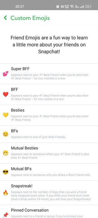 select the friend category