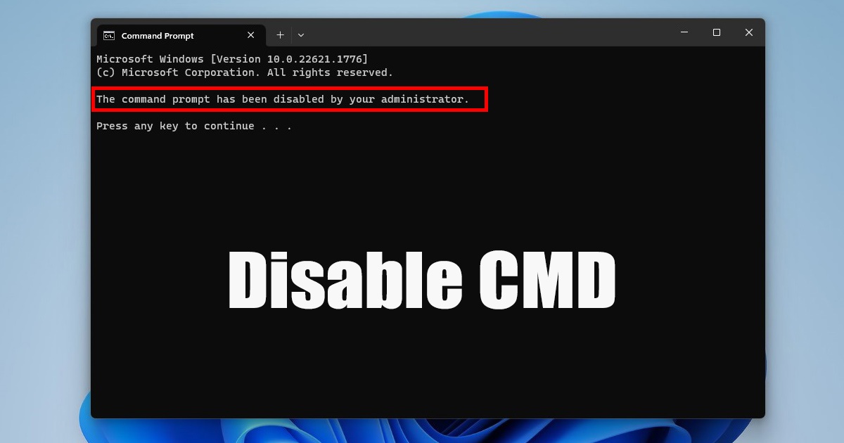 1686850798 How to Disable Command Prompt on Windows 11 2 Methods