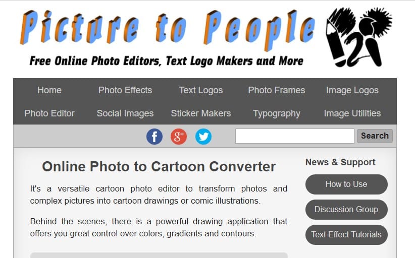 Using Picture To People - Online Photo to Cartoon Converter