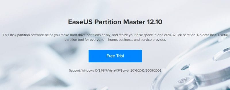 EaseUS Partition tool