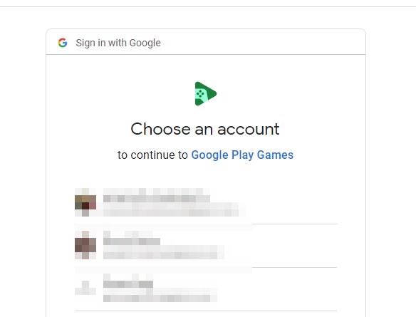 select the Google account