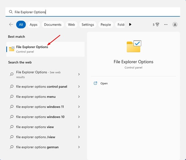 File Explorer options