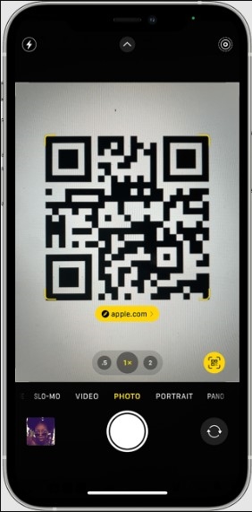 Scan a QR code with the iPhone Camera App