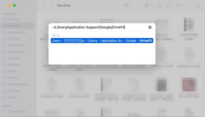 ~/Library/Application Support/Google/DriveFS