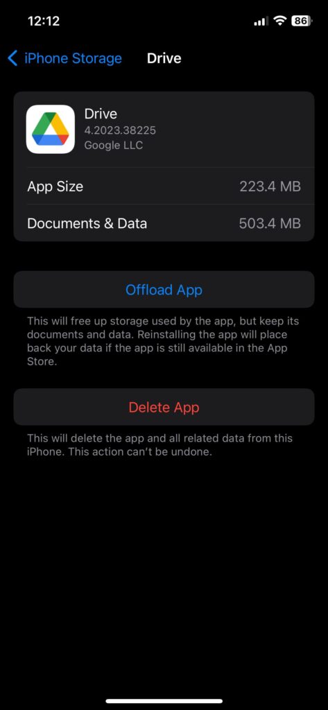 offload Gdrive App