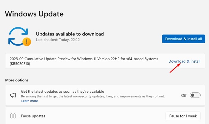 Windows 11 Version 22H2 (KB5030310)
