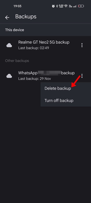 Delete Backup