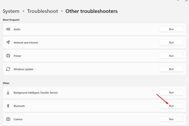 Run the Bluetooth Troubleshooter