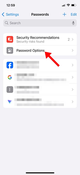 Password Options