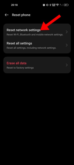 Reset Network Settings