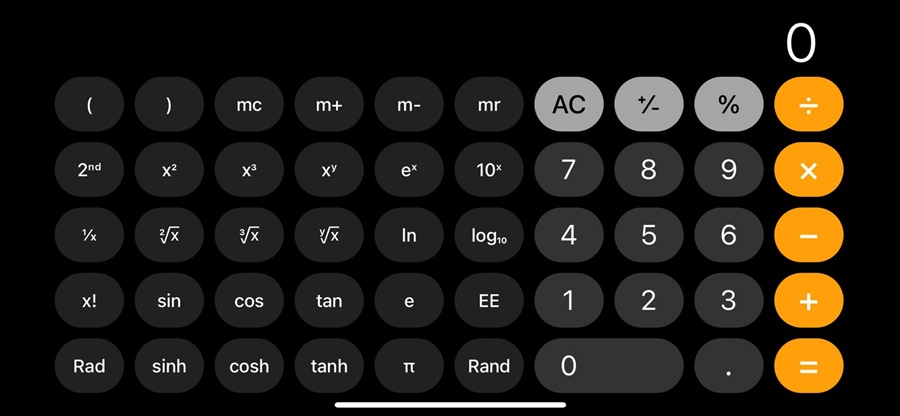 rotate your iPhone to 90 degrees