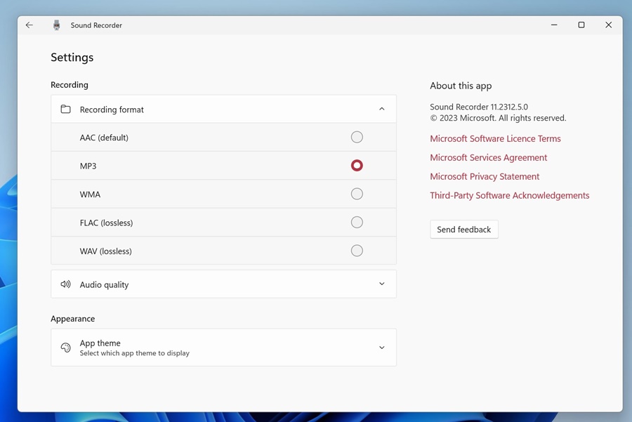 select MP3 or any other popular file format