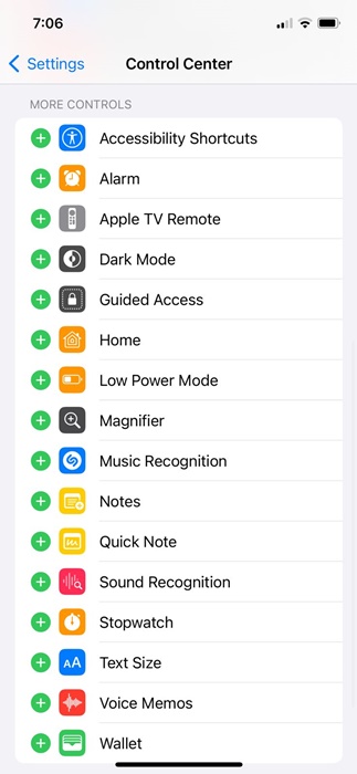 More Controls Section