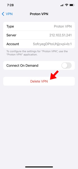 Delete VPN
