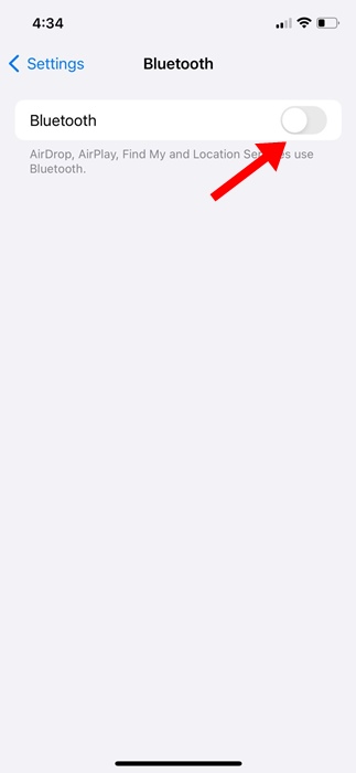 Disable the Bluetooth on your iPhone