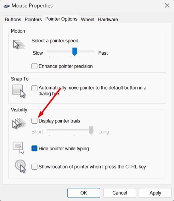 Display Pointer trails