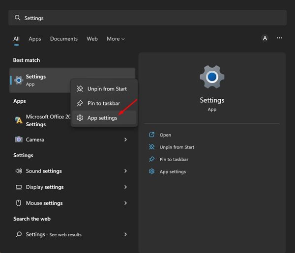 How to Repair Reset the Settings App in Windows