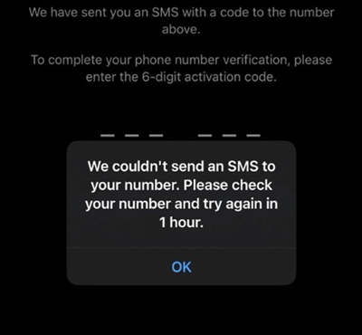 How to Fix We Couldnt Send an SMS to your