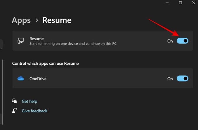 How to Enable the Resume Feature