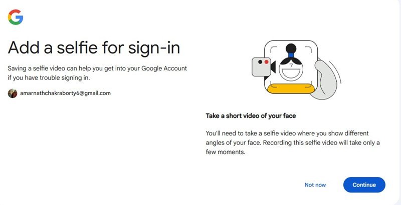 How to Log into your Google Account with a Selfie