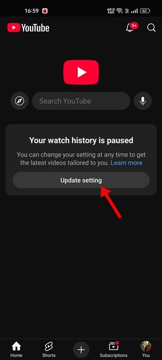 How to fix Your watch history is paused on YouTube